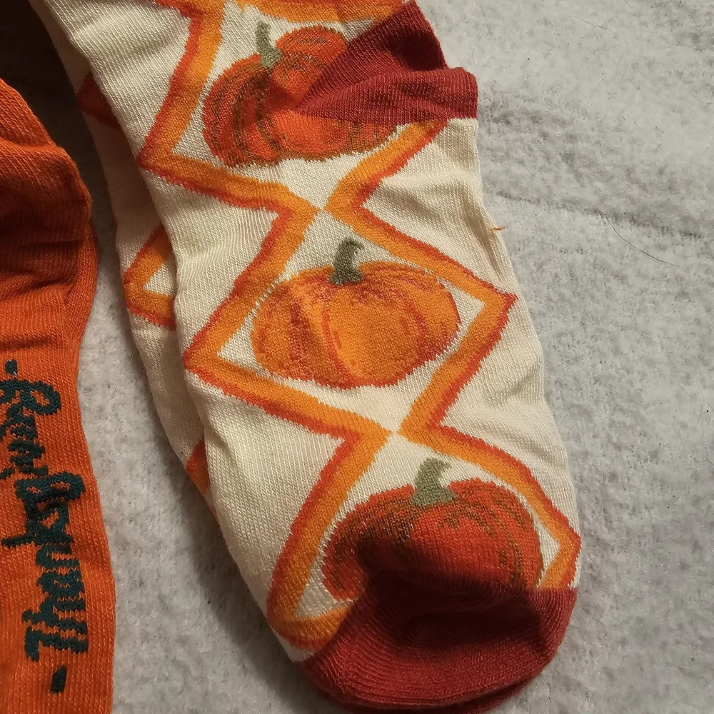 Set Of Three Fall Thanksgiving Pumpkin New Socks